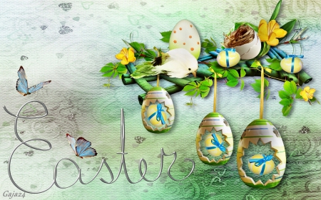 Easter - egg, Easter, decoration, butterflies