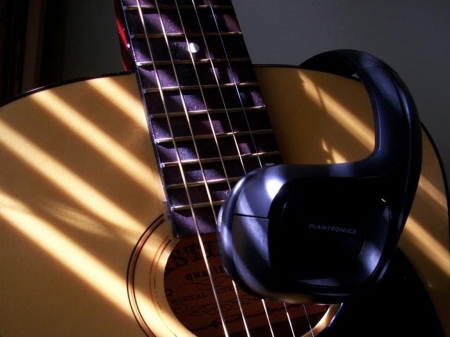 music in the air - strings, quitar, music, headphones