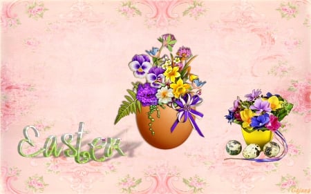 Easter - easter, egg, decoration, flower