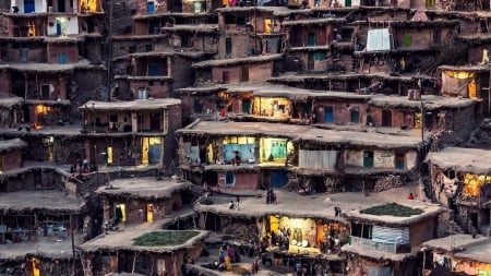 unbelievable village life in masuleh iran - village, houses, packed, people, lights