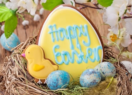 Happy Easter - easter, flowers, spring, happy easter, eggs, easter eggs