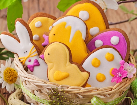 Easter Cookies - easter cookies, easter, happy easter, flowers, cookies