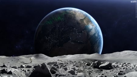 Terra - moon, astronomy, space, earth