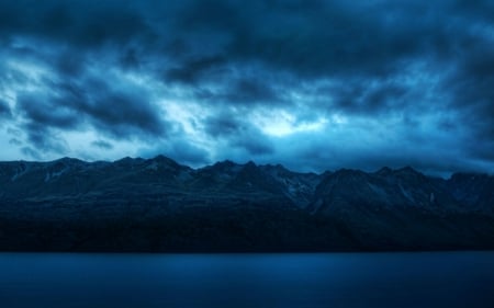 Blue sky - nature, sky, mountain, blue