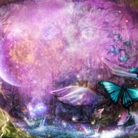 Fantasy with fairies and butterflies