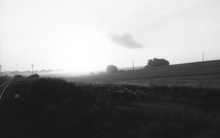 Travel in train - black, white, nature, photography, field