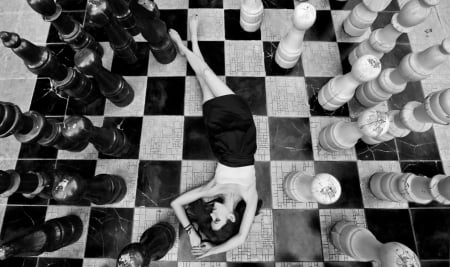 Chess - WHITE, BLACK, chess, SHAH, WOMAN