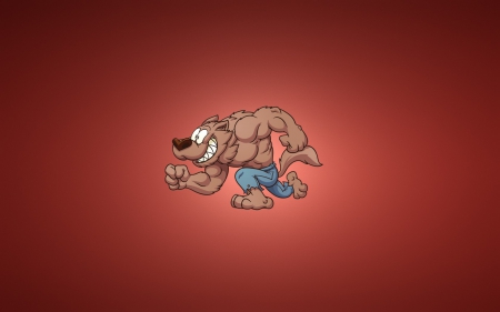 running wolf - wallpaper, art, running wolf, cartoon