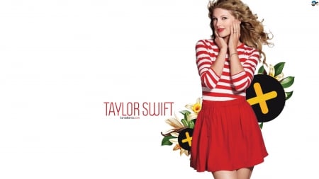 taylor swift - singer, skirt, tshirt, red