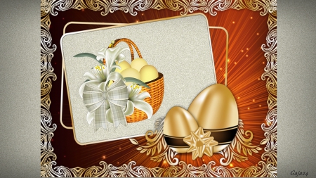 Easter - easter, egg, basket, decoration