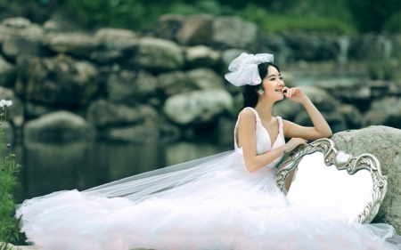 Beautiful bride - white, bride, woman, model