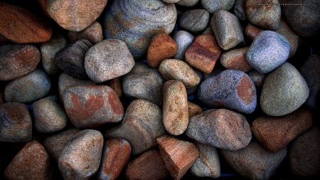 Pebbles - grey, nature, beautiful, brown, pebbles, HD, rocks