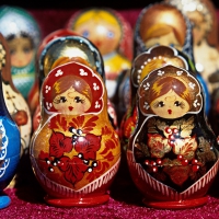 colored matryoshka russian dolls