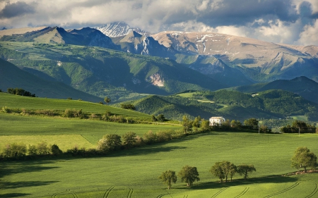 House in the mountains - cool, field, fun, house, nature, mountain