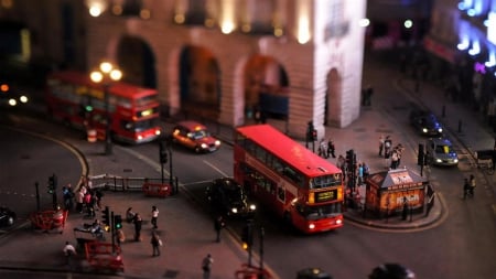 Amazing City of London - bus, night, people, london