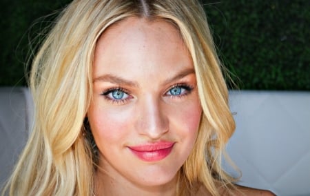 Candice Swanepoel - woman, girl, pink, blue eyes, candice swanepoel, model, blonde