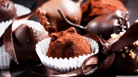 Chocolate bonbons - hd, abstract, bonbons, photography, dessert, food, wallpaper, chocolate