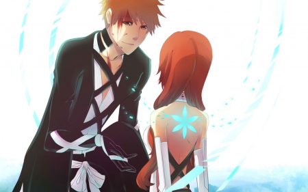 Ichigo & Orihime - anime, ichigo, romance, love, long hair, manga, orihime, inoue, bleach, couple