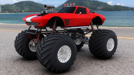 The Stingray - vehicles, cars, beach, mountains, monster trucks