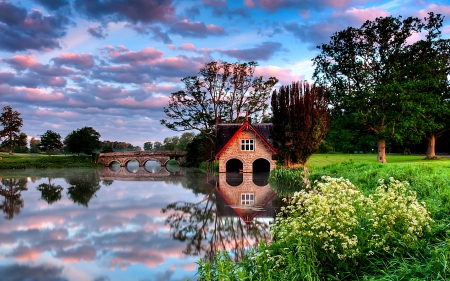 The charming landscape - the, home, landscape, river, charming, bridge