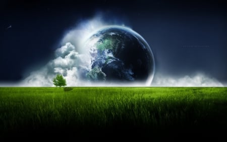 Fantasy - dpace, world, earth, green