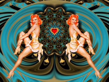 Retro Love - eye candy, collage, 3d, fractal, abstract