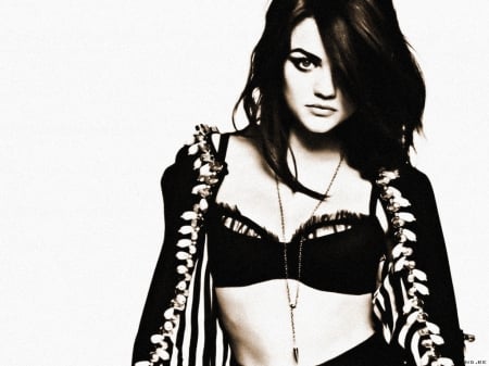 lucy hale - pose, bw, hot, model