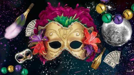 Mardi Gras - costumes, Mardi Gras, Carnival, New Orleans, Brazil, drink, celebrate, champagne, mask