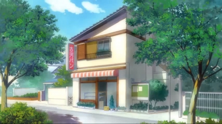 C: Scenery - nice, beauty, sky, clannad, cloud, plant, anime, tree, house, scene, building, scenic, lovely, shop, beautiful, scenery, sweet