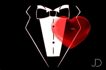 Dressed Love - dressed, shirt, heart, tuxedo, emotions, love, tux, suit