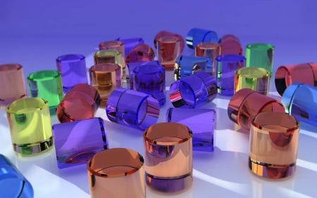 3D Cylinders - fun, abstract, cylinders, cool, 3d