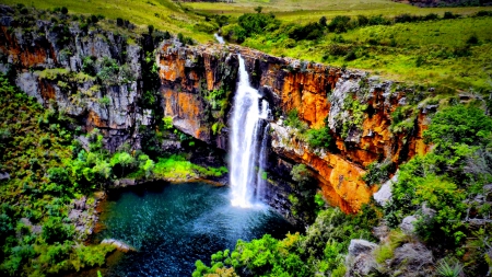 ROCKY FALLS - nature, berlin falls, falls, berlin, south africa, hdr, rocky