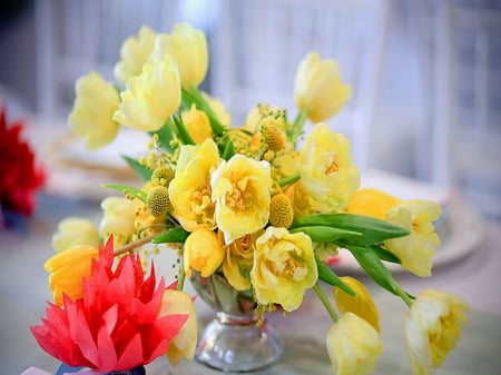 Thinking of spring - flowers, spring, coral, yellow