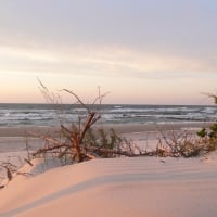 beautiful white sand beach on the baltic sea