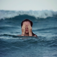 hiding in the waves