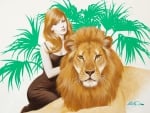 Girl and Lion