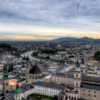 lovely view of salzburg austria hdr