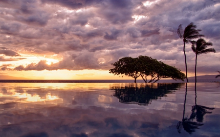 Cloudy sunset - lake, cool, fun, sunset, nature