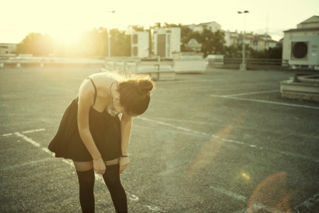 Model - hairs, women, model, skirt