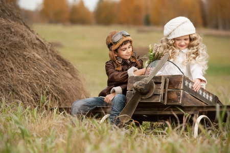 Sweet Love - flowers, boy, nature, girl, grass, children, love, child