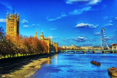 London - westminster, thames, london eye, river, bridge