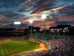 iconic fenway park in boston at twilight hdr