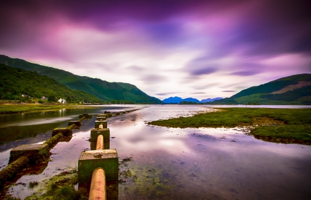 Beautiful Sky - purple sunset, nature, sky, lake, clouds, water, sunset, purple sky