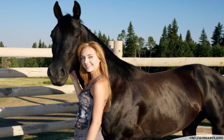 Amber Marshall & Spartan - nature, horse, outdoors, heartland ranch, amber marshall