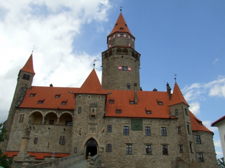 Castle, Czech Republic - bouzov, sky, cities, czech, czech republic, bouzov castle, castles, castle, republic, clouds, city, old