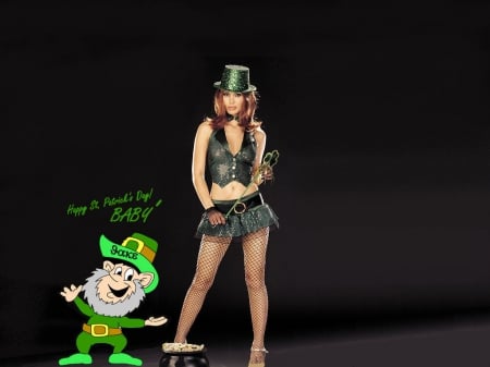 St. Patty's Day Girl - funny, pretty, cute, fun, models, holidays, hot, female