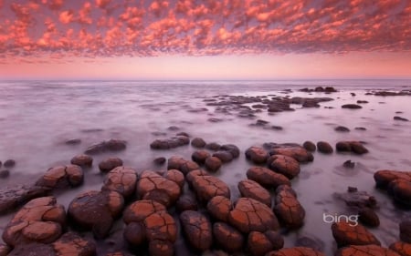 Stramatolites - wallpaper, rocks, landscape, beach, abstract, ocean, hd, australia, sky, coast, clouds, photography, scene, sunset, sea, nature