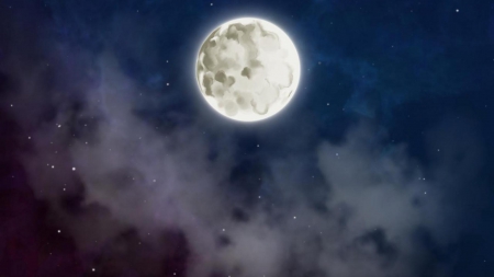 Full moon - cloud, moon, night, sky