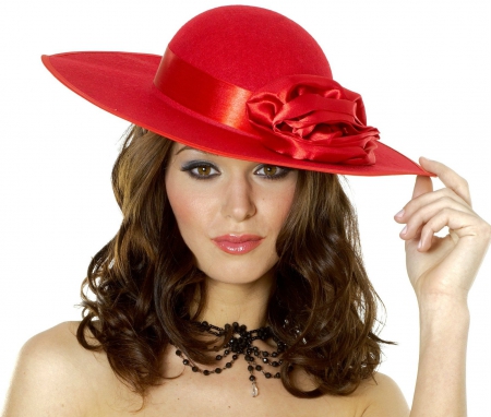 ~ Red Hat Lady~ - Curls, Female, Red, Hat