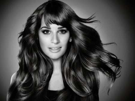 Lea Michele - lea, michele, actress, black white, beautiful, lea michele, singer, model